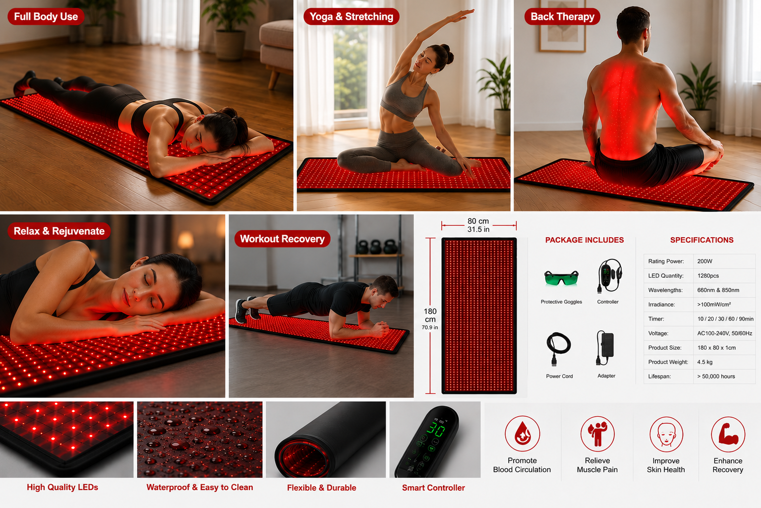 red light therapy mat benefits