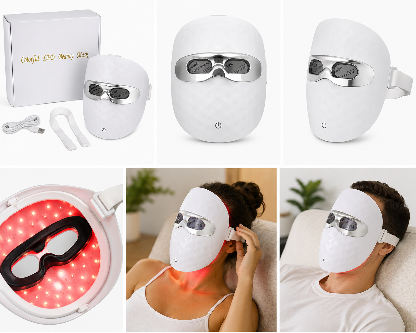 red light facial beauty mask