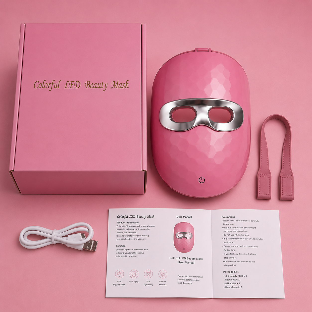 Red Light Facial Beauty Mask Color Light Skin-Softening Beauty Device