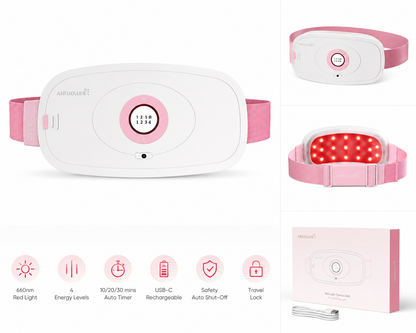 heated waist belt for menstrual relief