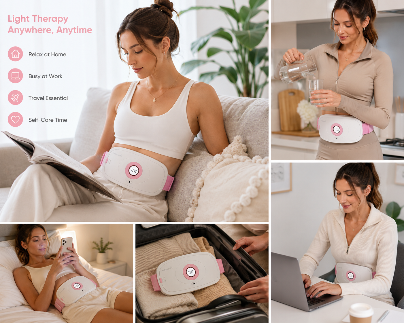 heated waist belt for menstrual relief